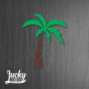2 color palm tree vinyl decal