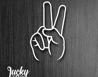 Peace hand symbol vinyl decal
