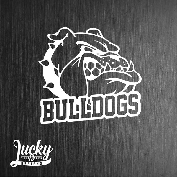 Bulldogs Mascot with  Text vinyl sticker