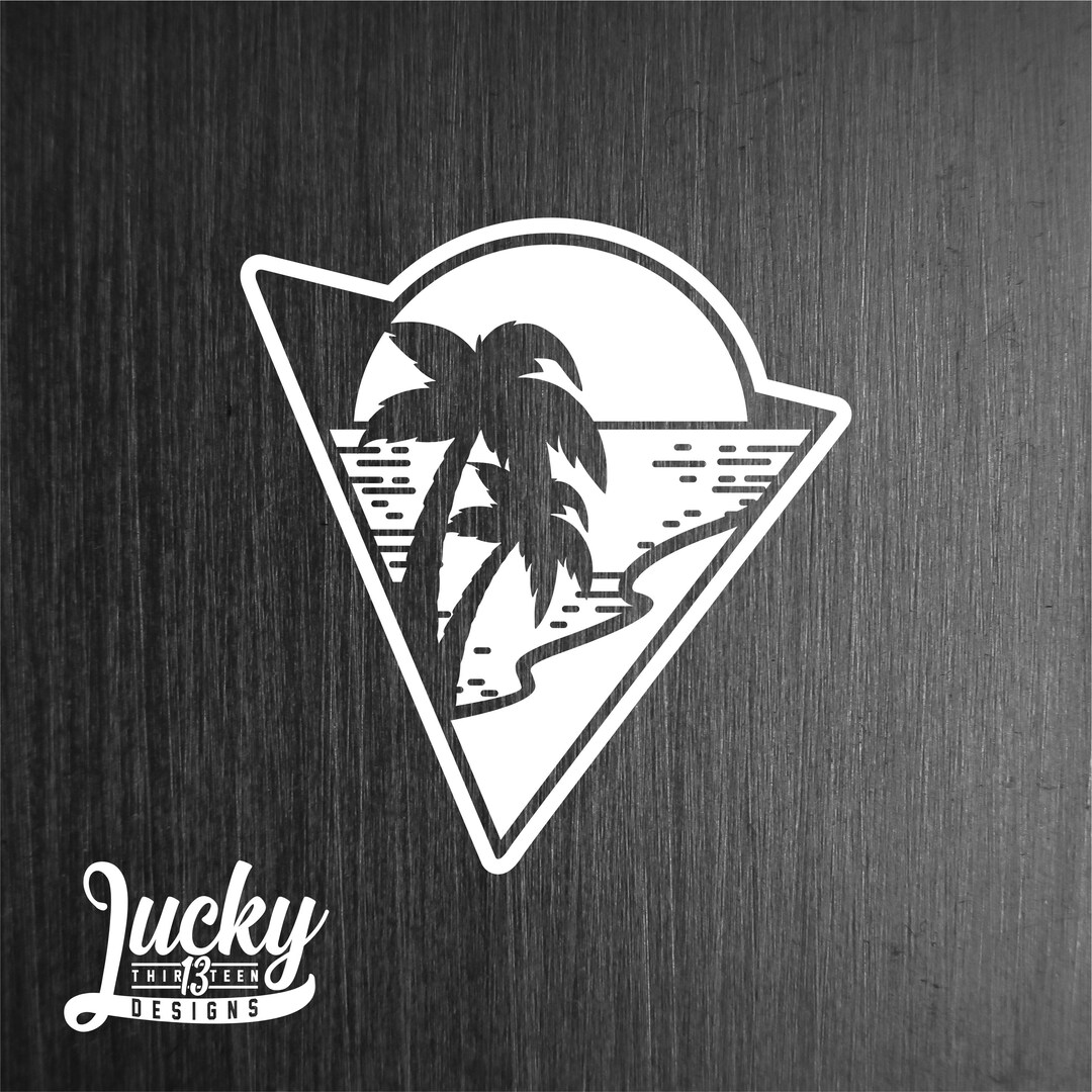 Beach Scene Vinyl Decal Etsy