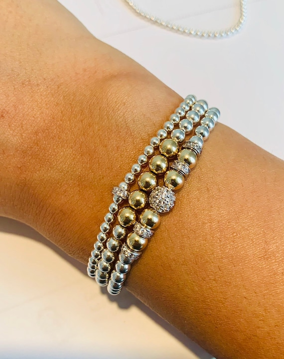 Sterling silver CZ ball necklace Sterling silver CZ ball necklace