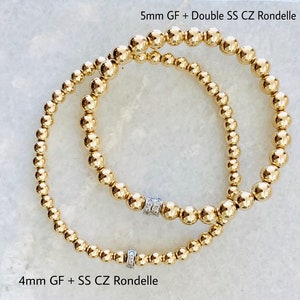 Gold Filled Ball Bead Stretch Bracelets, 2.5mm, 3mm, 4mm, 5mm, 14K ...