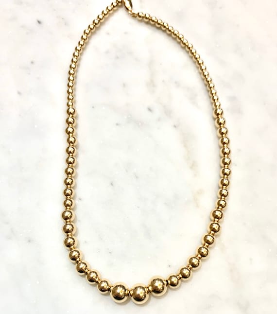 Buy Graduated 14K Gold Filled Beaded Ball Necklace High Polish