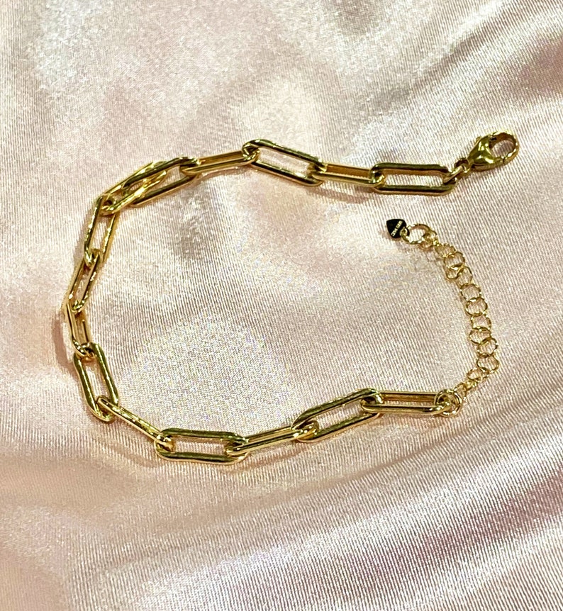 Gold Paperclip Bracelet 14K Gold Filled Chain Bracelet Etsy