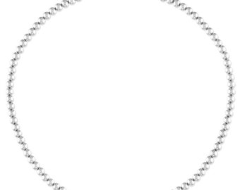Solid 925 Sterling Silver Beaded Necklace, Thin Choker Necklace, Layering Jewelry, Everyday Necklace, 2.5mm 3mm 4mm 5mm 6mm