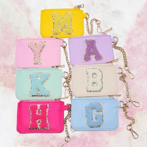 Schlüsselanhänger | Personalisierte Geldbörse Schlüsselanhänger Brieftasche mit Chenille Patch | Schlüsselanhänger Kartenhalter | Benutzerdefinierte Schlüsselbund | Nylon Geldbeutel