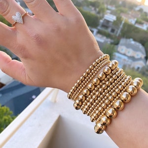 STACK AND SAVE Gold Filled Beaded Ball Bracelet Stack Packs Sets of 14k Gold Filled Bracelets Layering Jewelry Stretch Bracelets image 3