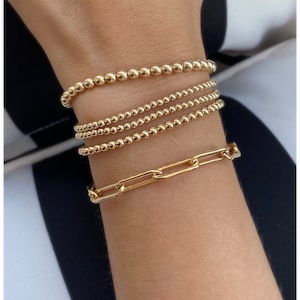 Gold Paperclip Bracelet | 14K Gold Filled Chain Bracelet | Large, Chunky, Oval Link Rectangle Bracelet | Layering Jewelry | Gifts For Her