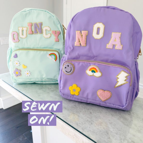 NEW Nylon Backpack Personalized Backpack Customizable Backpack Letter  Backpack Chenille Patch Backpack Kid Backpack Back to School 