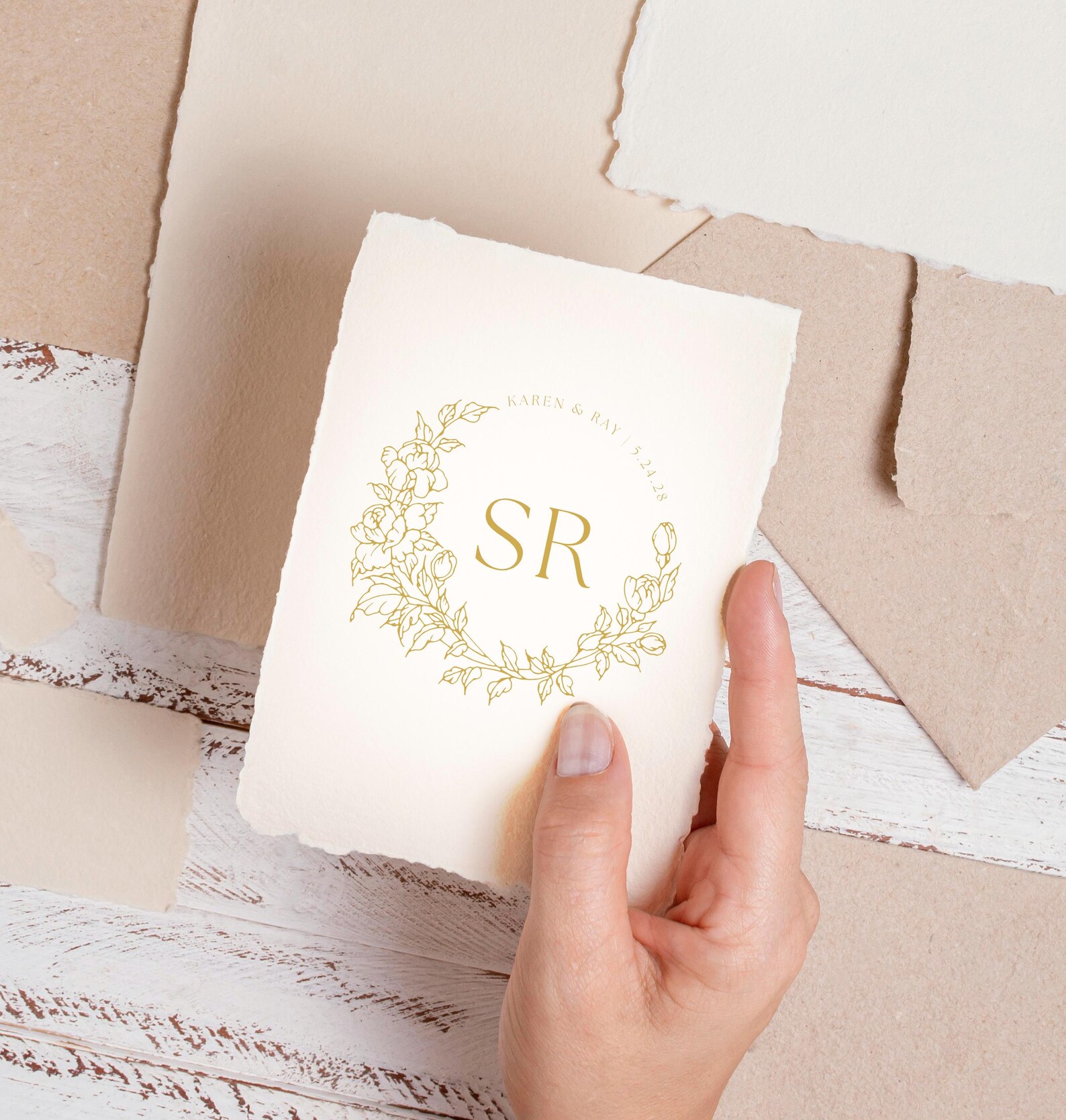 Editable Floral Wedding Logo Template: Custom Monogram Design (digital ...