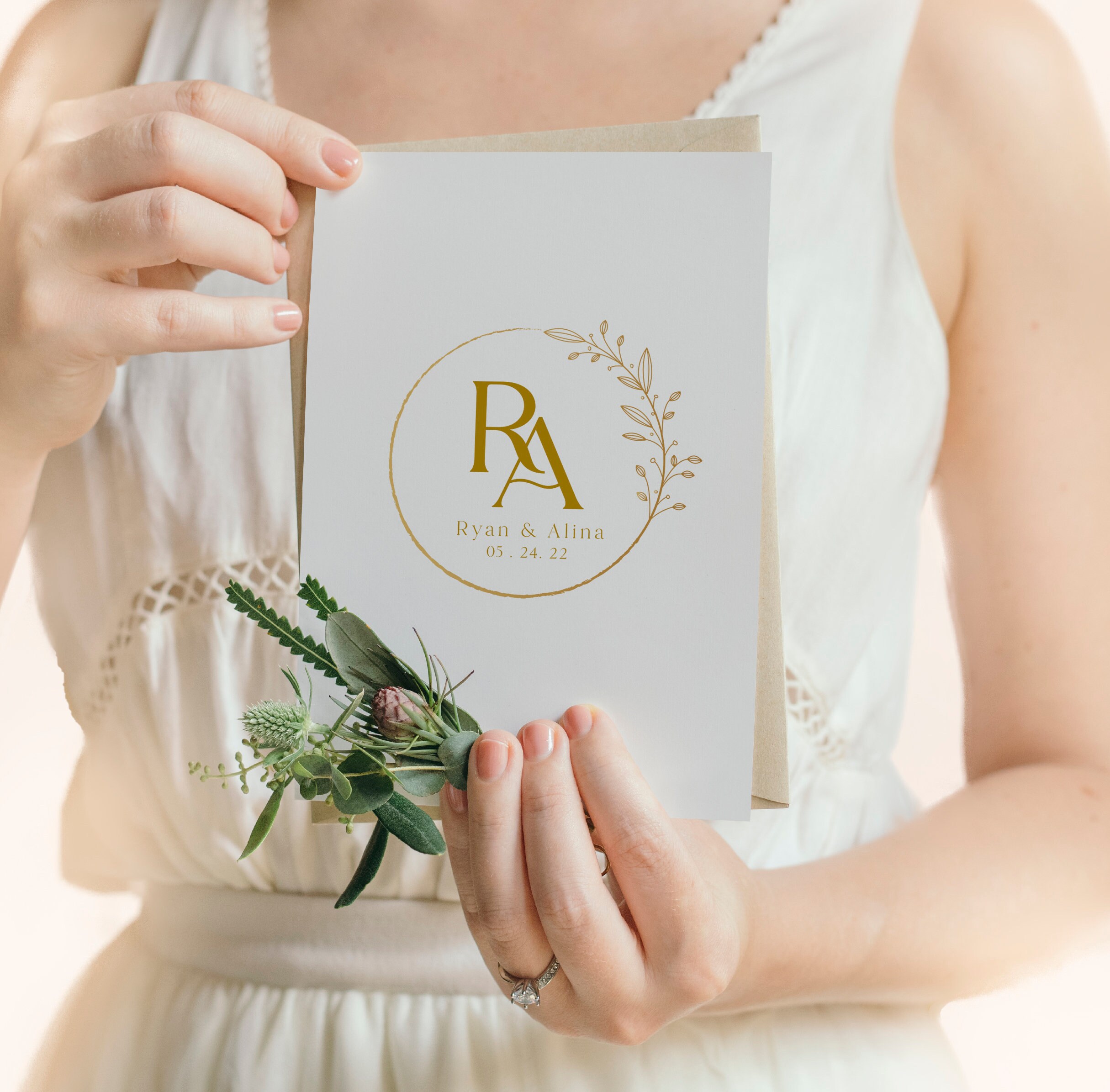 Editable Floral Wedding Logo Template: Custom Monogram (digital ...
