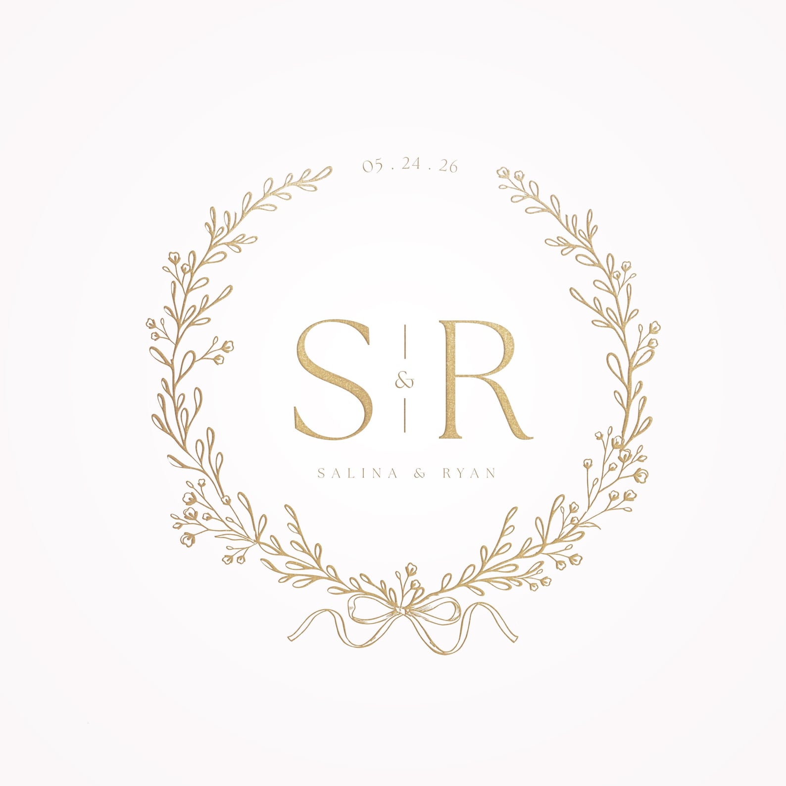 Floral Wedding Logo Template: Editable Monogram Design (digital ...