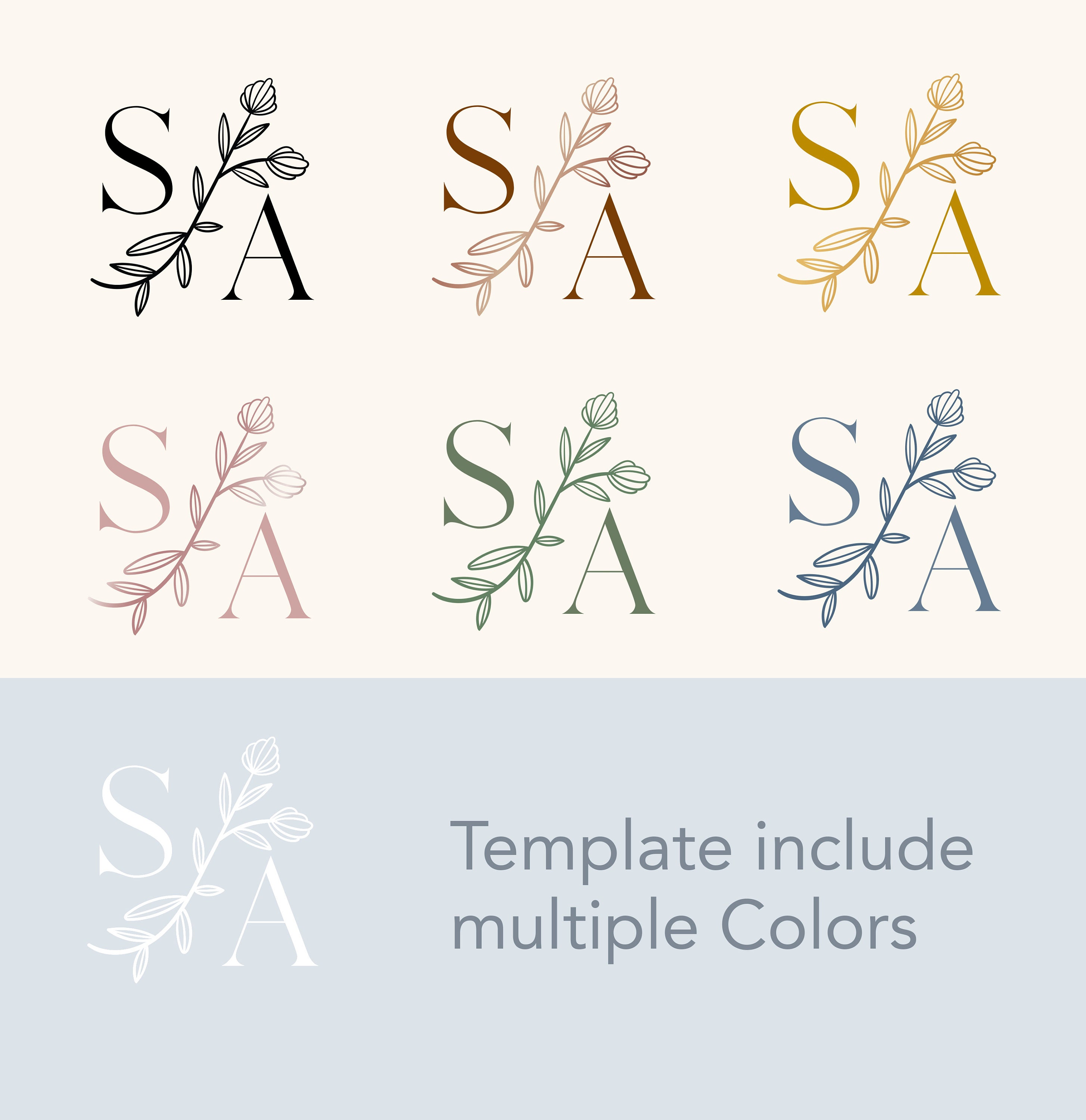 Editable Wedding Logo Multiple Coloreditable Logo Template 