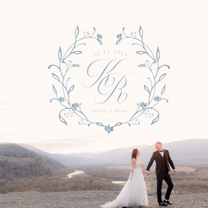 Editable Floral Wreath Logo Template, Wedding Logo Branding, Premade ...