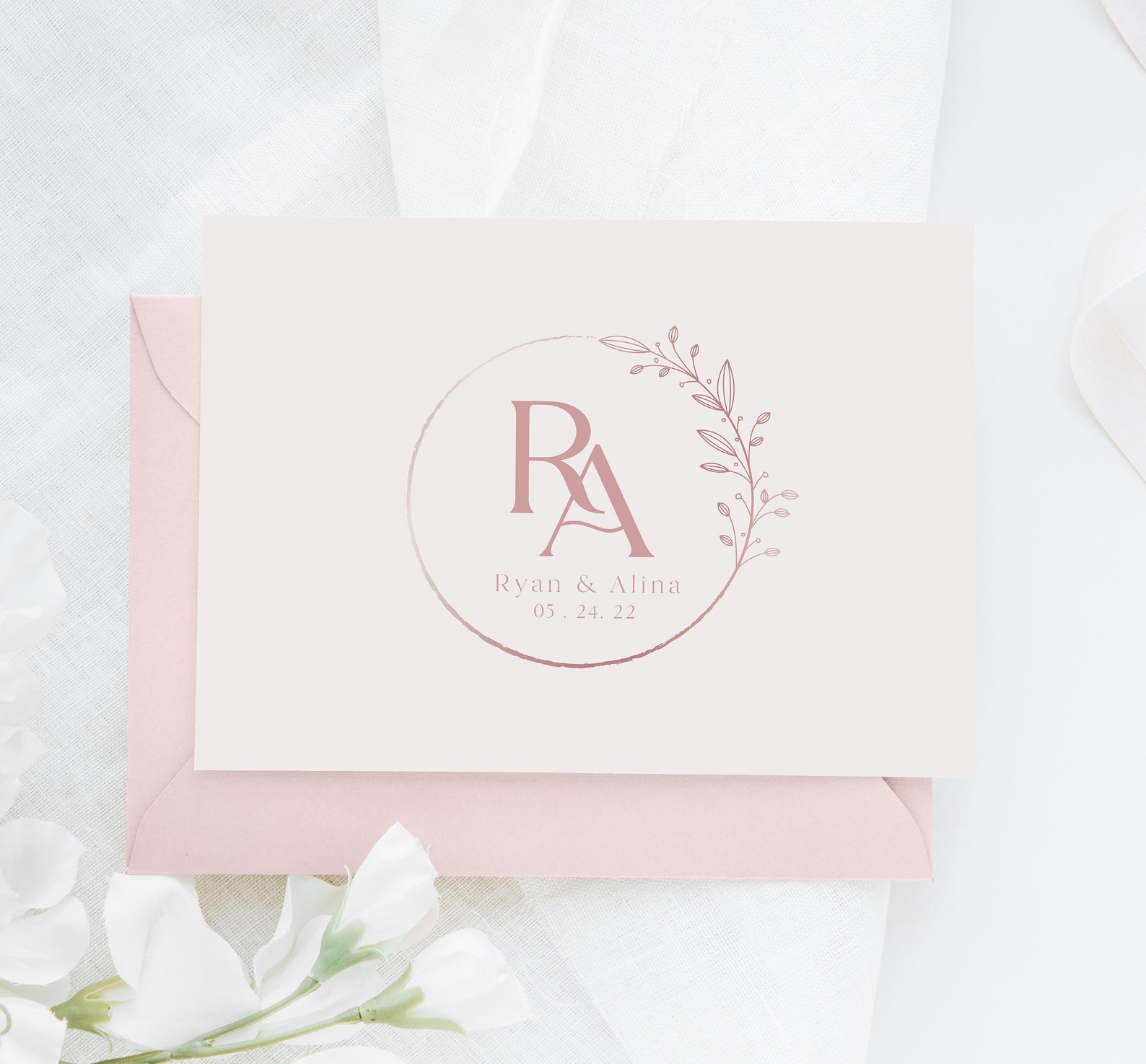 Editable Floral Wedding Logo Template: Custom Monogram (digital ...