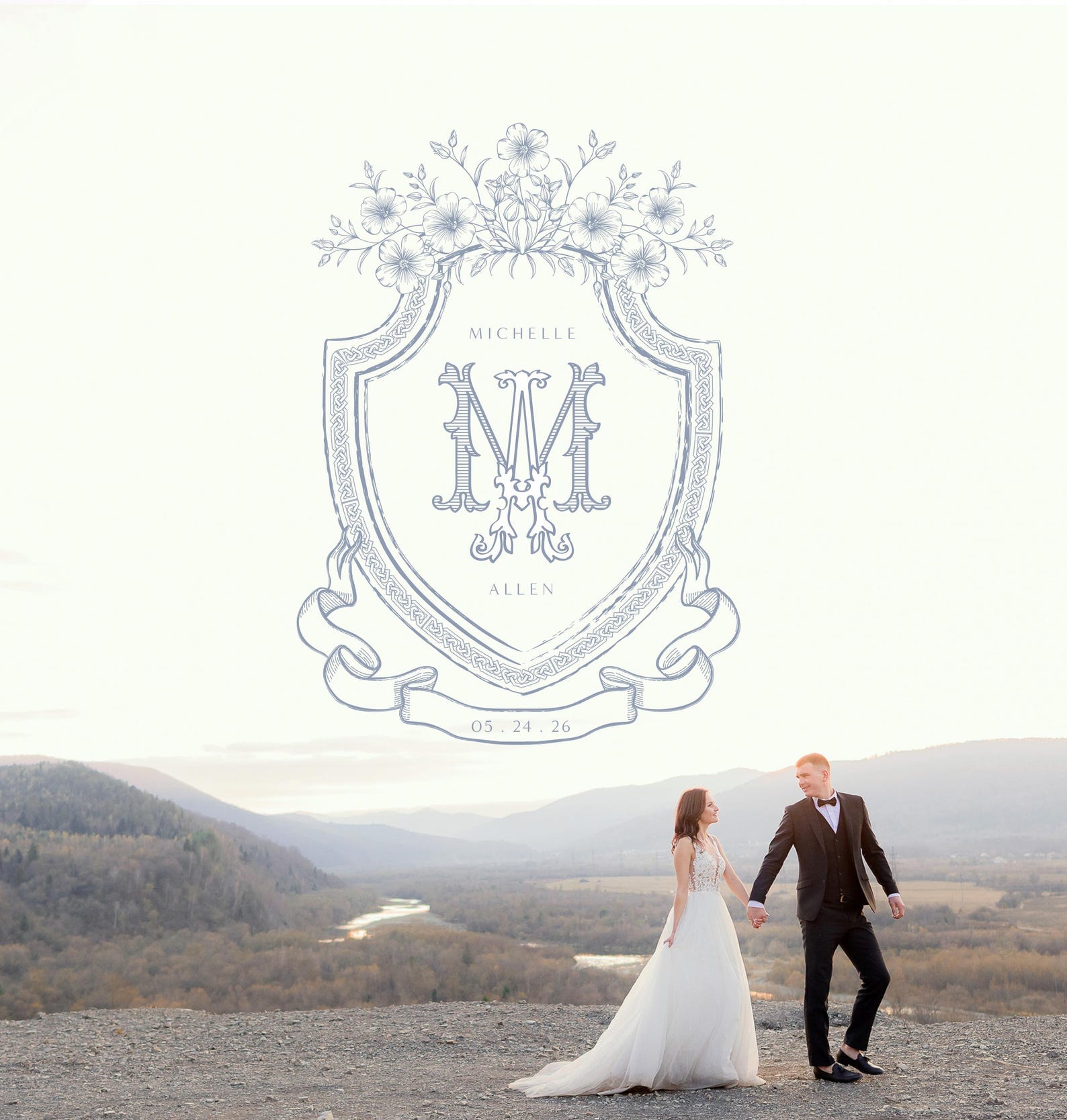 Vintage Wedding Crest, Vintage Monogram Logo Design Template,wedding ...