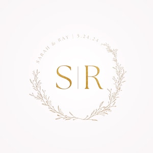 Wedding Logo Template, Editable  Monogram Logo, Premade Custom Logo Design for Small Business, Digital Download, Logo Emblem, Logo Branding.