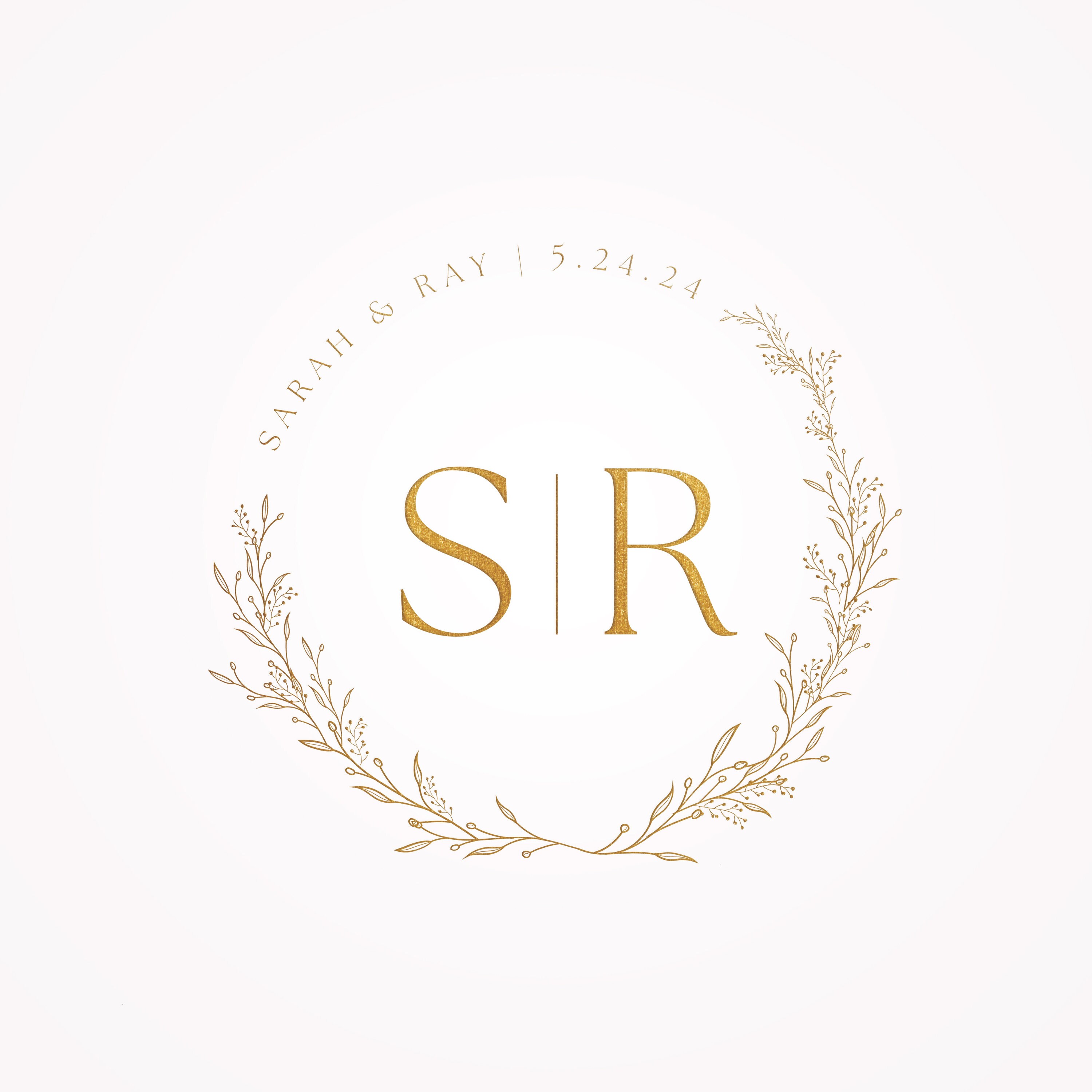 Wedding Logo Template, Editable  Monogram Logo, Premade Custom Logo Design for Small Business, Digital Download, Logo Emblem, Logo Branding.