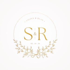 Wedding Logo Template, Editable Monogram Logo,Premade Logo Design for Small Business,Digital Download Logo,Logo Emblem,Wedding Logo Branding