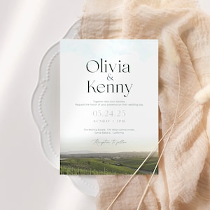 Vineyard Wedding Invitation Template: Destination Winery Invite (Digital Download)