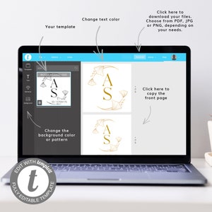 Floral Editable Wedding Logo Template Wedding Branding Custom