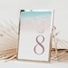 Beach Themed Wedding Table Number Card Template, Editable Printable ...