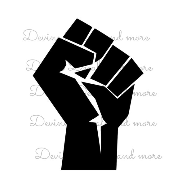 Black power fist vinyl decal