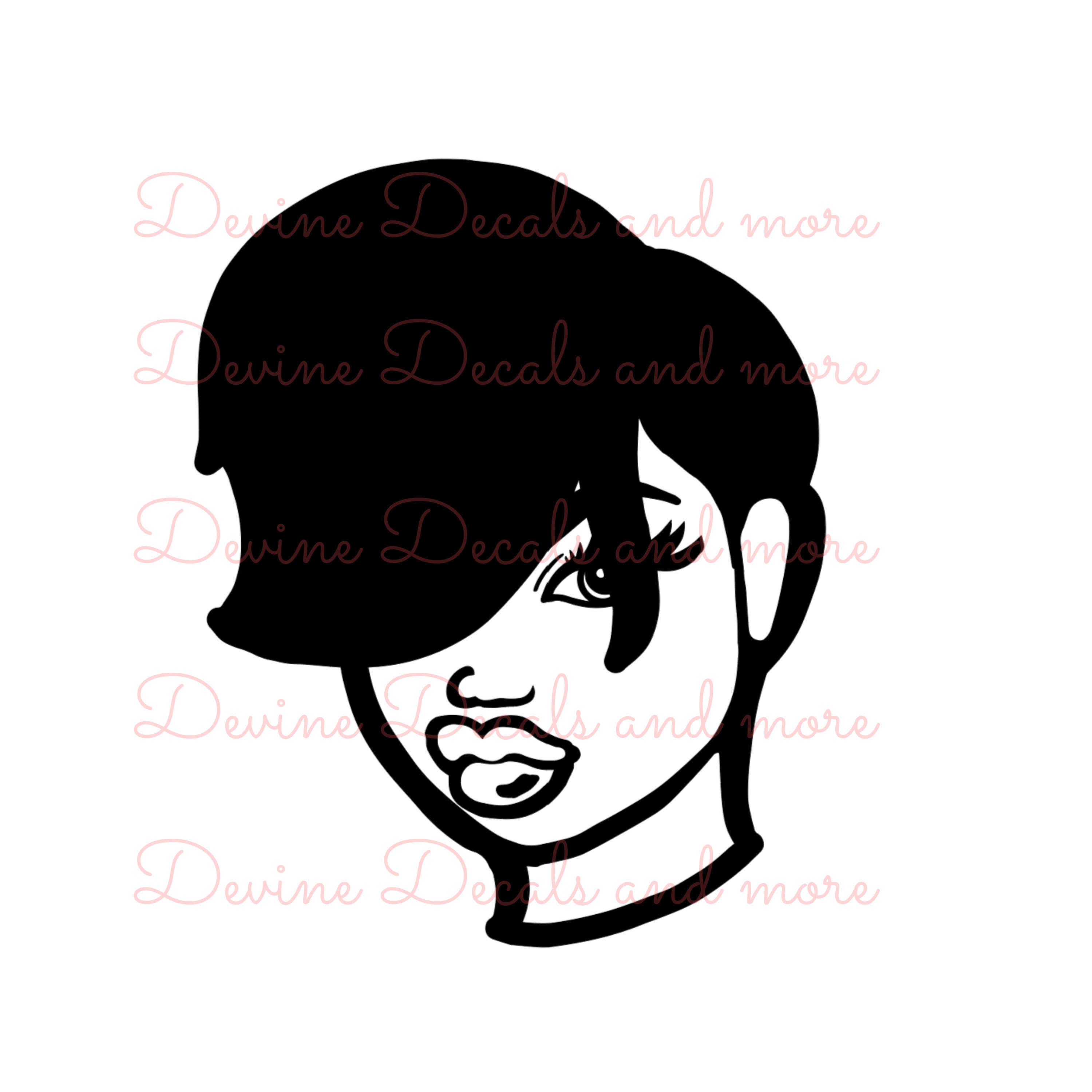 Short Haired African American Vinyl Decal Etsy UK