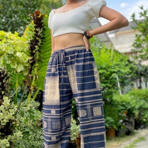 Harem Pants Women  Hippie Clothes Boho Clothing Festival Clothing Demim Color.