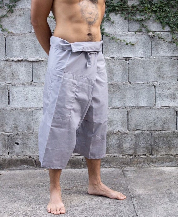 Thai Fishermans Pants Grey Mens Hippie 
