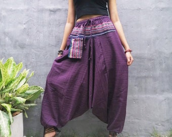 Abbigliamento Hippie Abbigliamento Boho Pantaloni da Festival Pantaloni Boho Uomo Pantaloni Harem Borgogna.