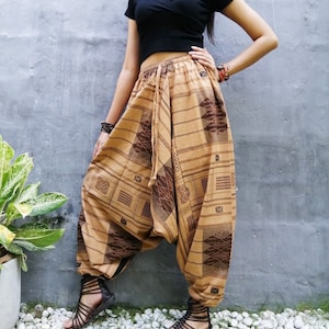 Harem Pants Women Hippie Clothes Boho Clothing Festival Pants Bohemian Pants Man Harem Pants Mustard color.