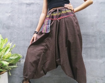 Harem Pants Women Hippie Clothes Boho Clothing Festival Pants Bohemian Pants Brown Pants Man Harem Pants.