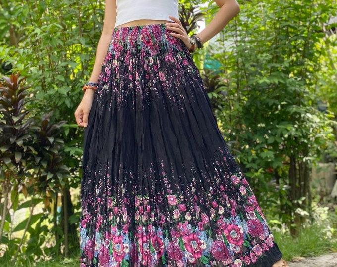 Womens Long Skirt Hippie Skirts Bohemian Skirt Boho Beach Etsy
