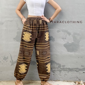 Womens Hippie Pants Yoga Clothes Harem Pants Women Boho Clothing Hippie Clothing Tribal Pants Brown.