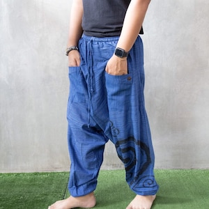 Blue Harem Pants men, Mens Festival pants, Festival Clothing, Hippie Pants men, Mens Boho Pants, Hippie clothing, Hippie clothes me
