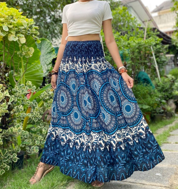 Boho Acampanada Falda Mujer Falda Falda Hippie - Etsy España