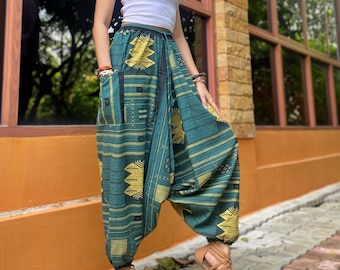 Haremshose Frauen Männer Weites Bein Hose Boho Hippie Hose Aladin Hose