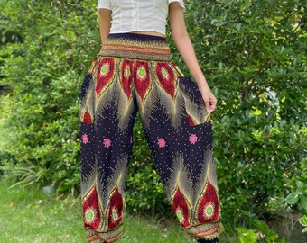 Womens Hippie pants Womens Boho Pants Yoga Pants Womens Harem Pants Brown Tribal Style