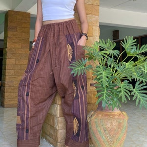 Womens Harem pants Hippie Pants Boho Pants Boho Clothing Festival Pants Brown Pants