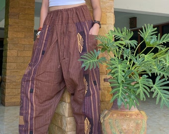 Womens Harem pants Hippie Pants Boho Pants Boho Clothing Festival Pants Brown Pants