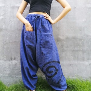 Harem pants women men Genie Pants Aladdin Pants Joggers, Gray