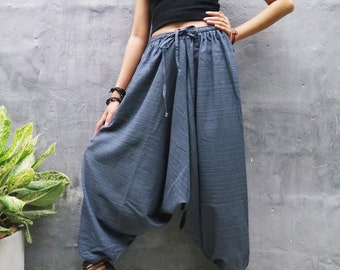Frauen Haremshose Hippie Kleidung Baggy Pants Boho Kleidung Yoga Hose design Grey.