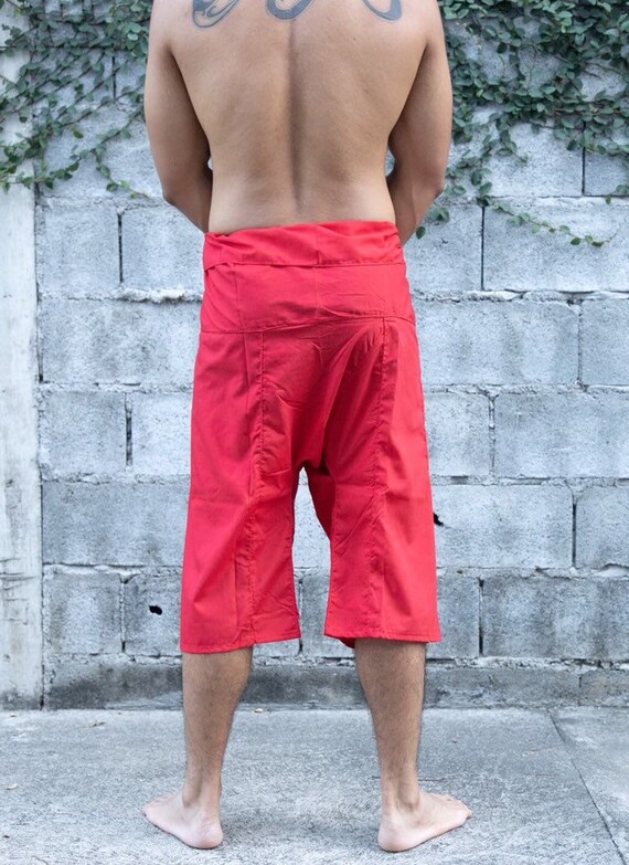 Thai Fishermans Pants Red Mens Hippie 