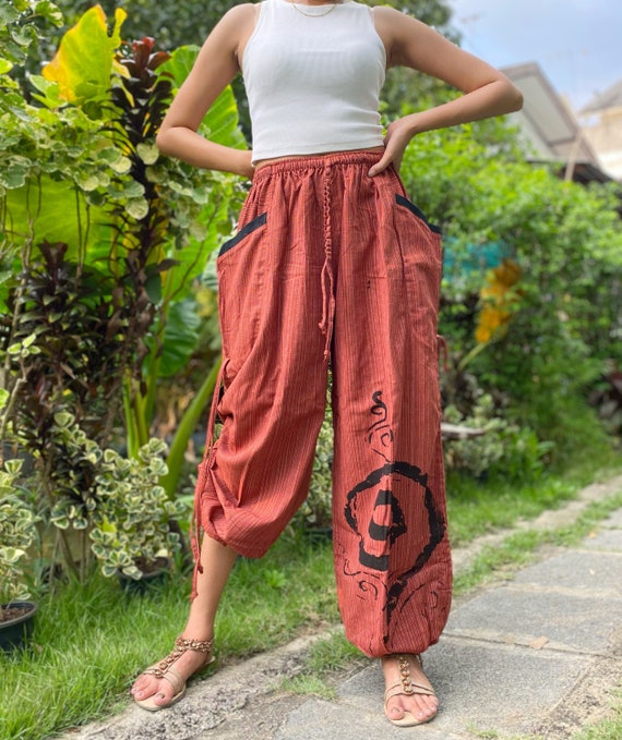 Harem Pants Women Orange Hippie Pants Comfy Loungewear Yoga Trousers Loose  Baggy Festival Summer Boho Beach -  Canada