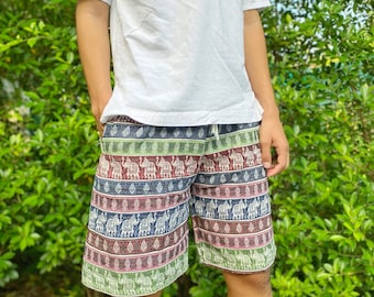 Pantalones cortos de festival para hombre, pantalones cortos hippies para hombre, ropa boho, pantalones cortos de festival, pantalones cortos bohemios para hombre, ropa hippie para hombre.