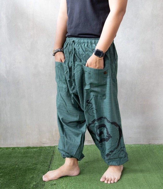 MENS BOHO PANTS Dark Blue Elephant Printed Lounge Pants Comfy Harem Pants  for Yoga Dance Festival Wear Mens Hippie Pants - Etsy