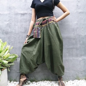 Harem Pants Women Hippie Clothes Boho Clothing Festival Pants Bohemian Pantsn Green Pants Man Harem Pants.