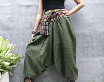 Harem Pants Women Hippie Clothes Boho Clothing Festival Pants Bohemian Pantsn Green Pants Man Harem Pants.