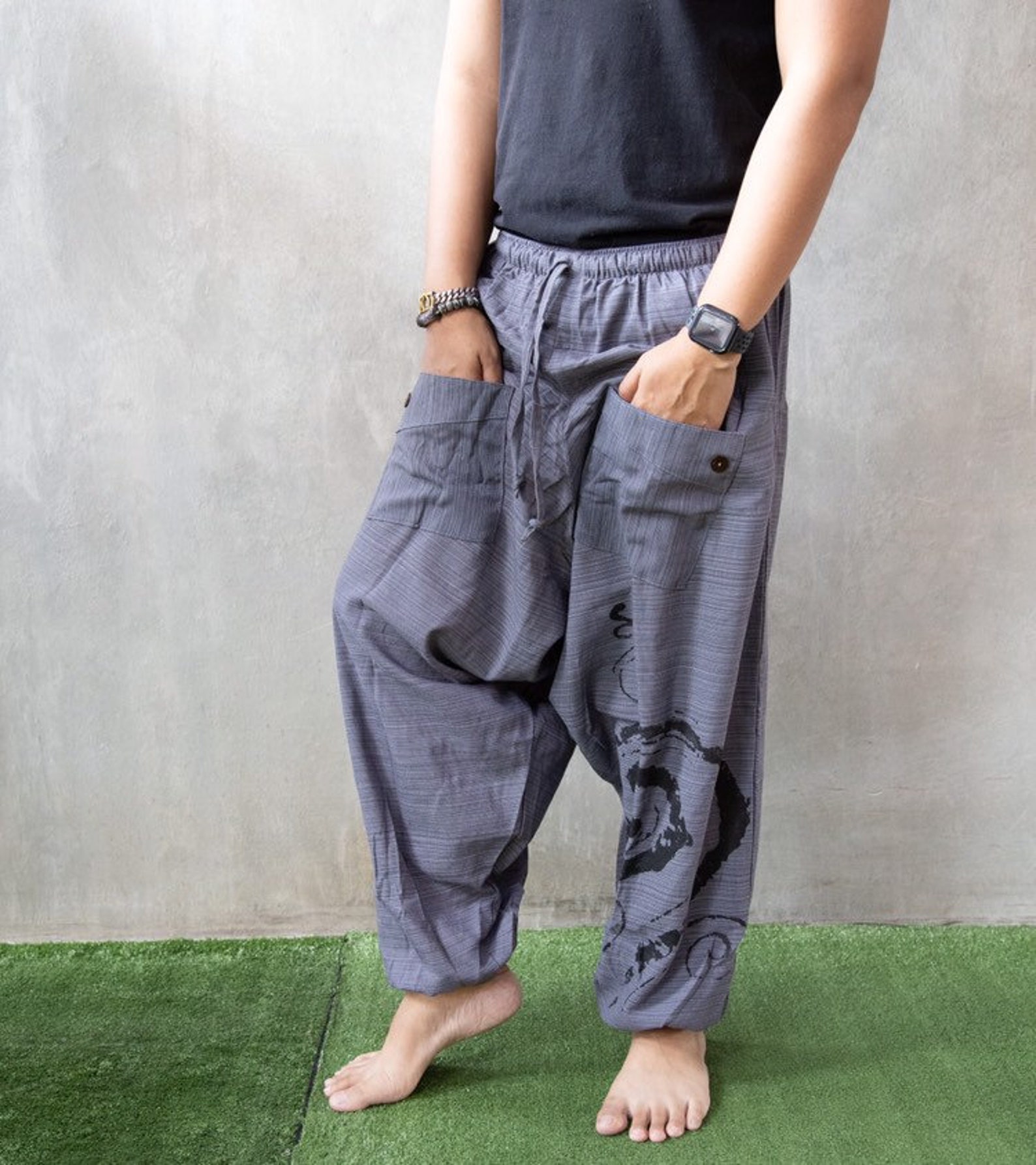 Harem Pants Men Mens Festival Pants Festival Clothing Etsy